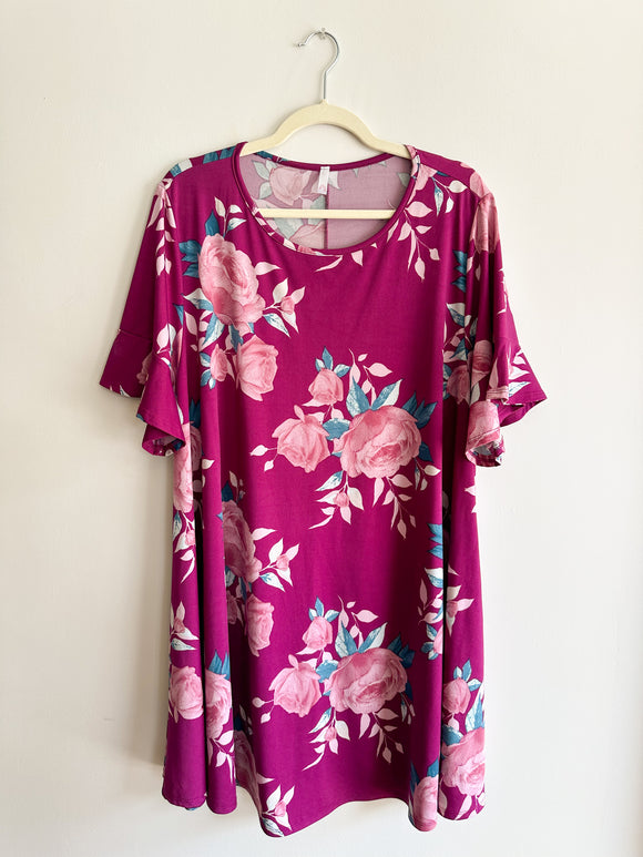 SECONDHAND 4X - Magenta Floral CRC Tunic